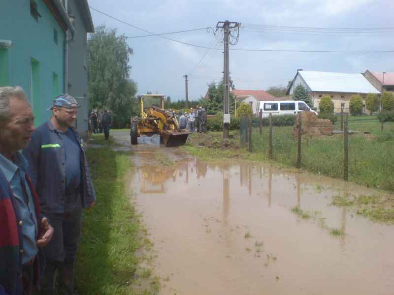 Přívalová povodeň 2010 - jižní část obce