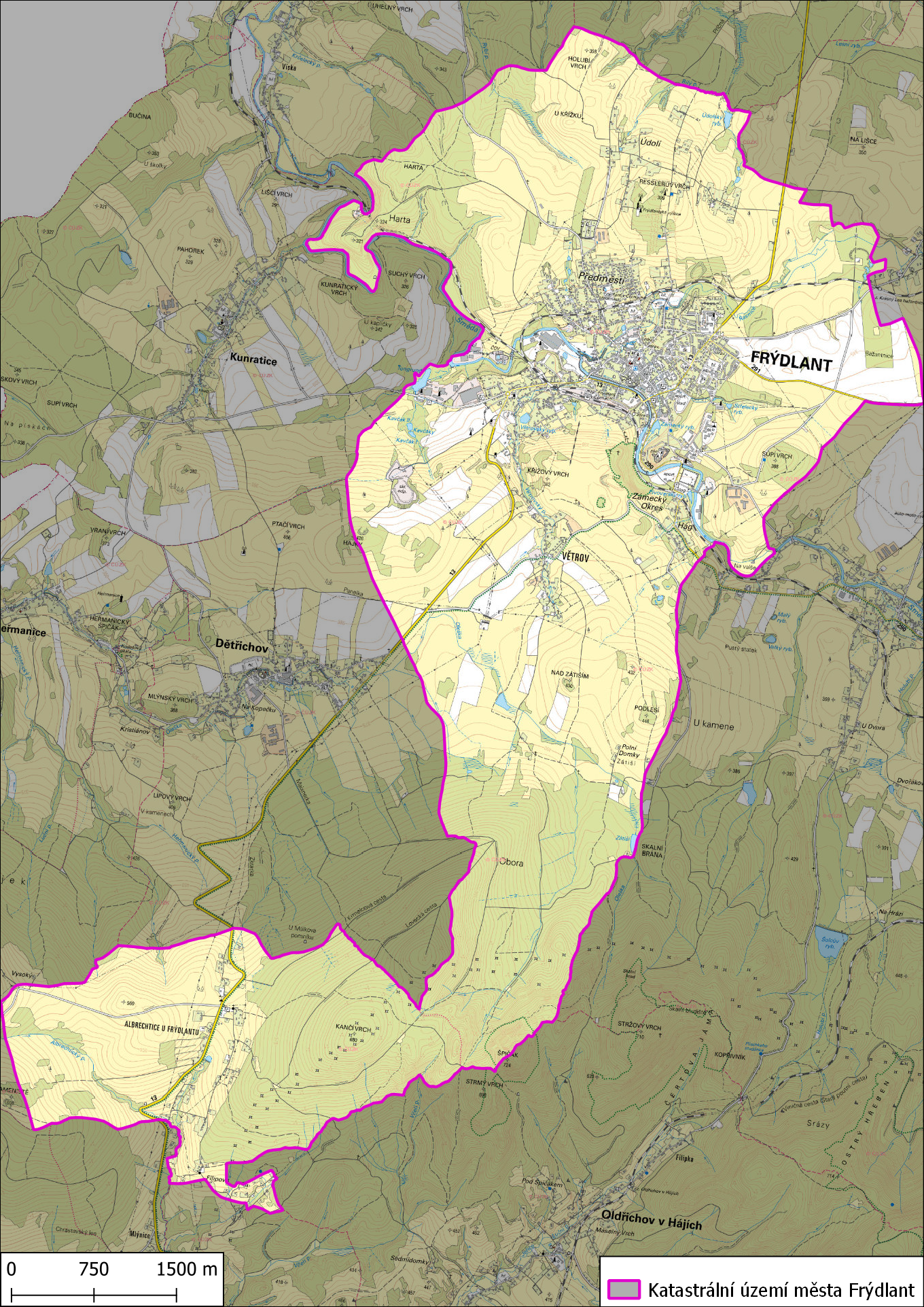Katastrální území města Frýdlant