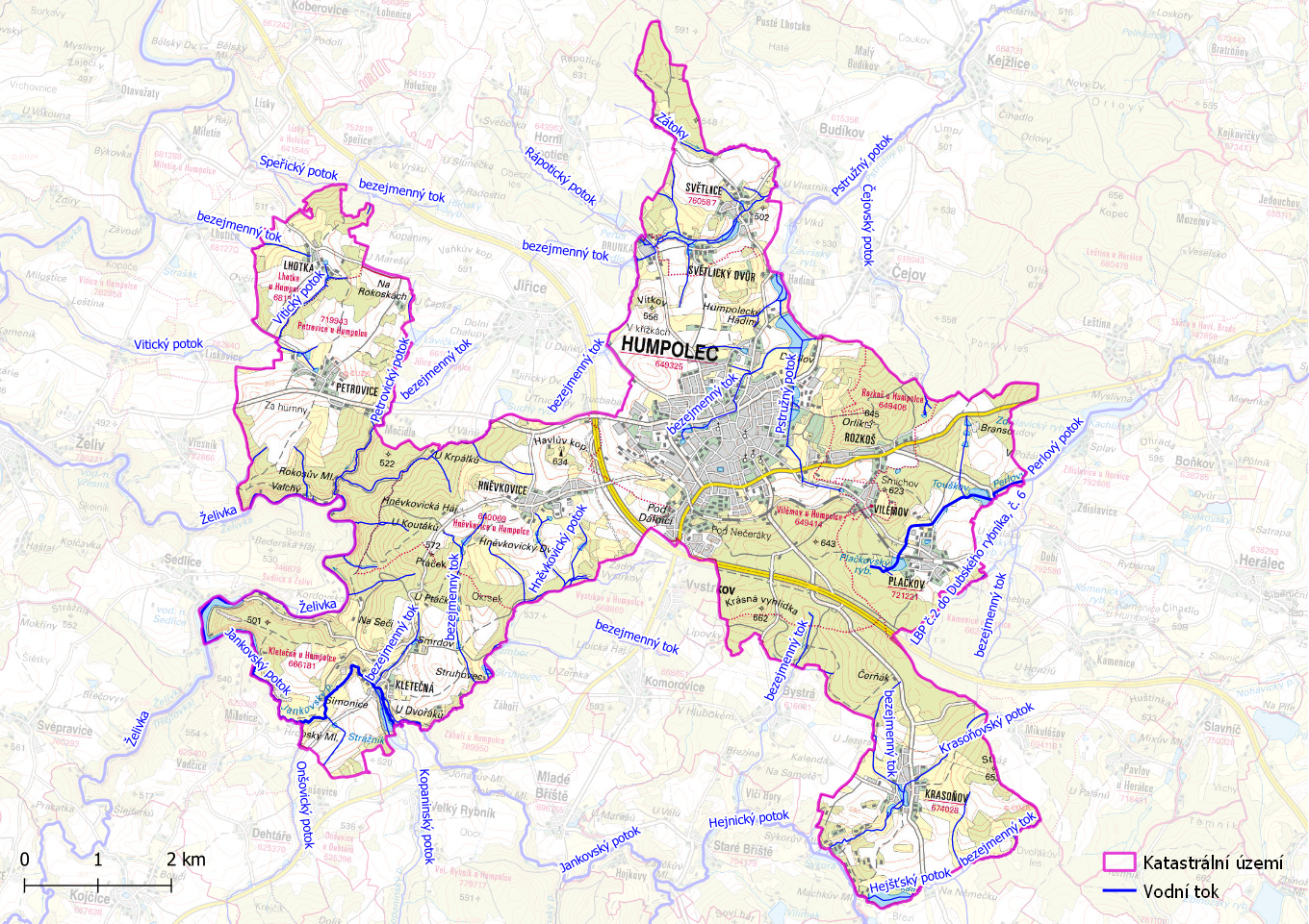 Vodní toky na území města Humpolec