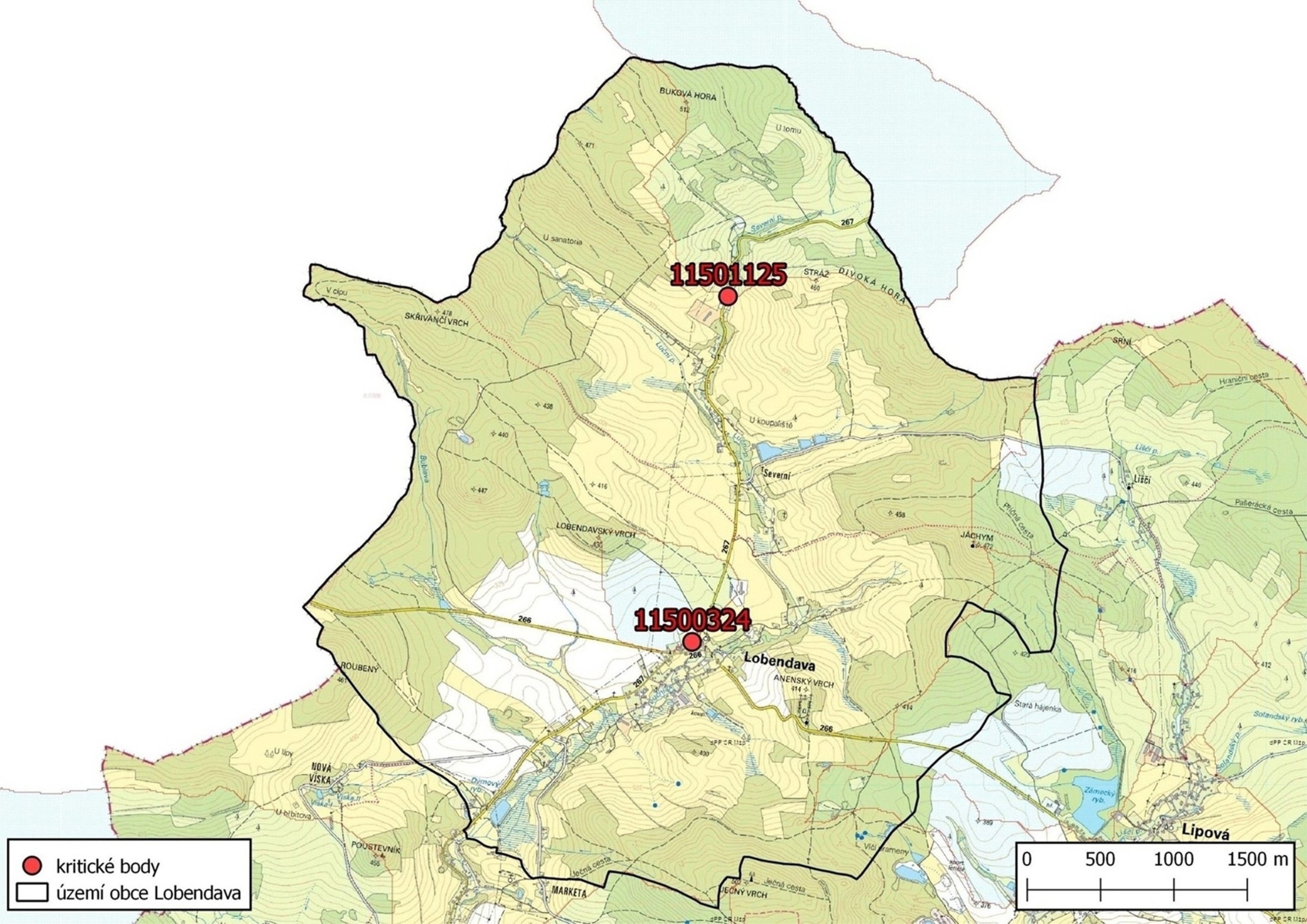 Zhodnocení vzniku přívalových povodní na území obce Lobendava metodou kritických bodů