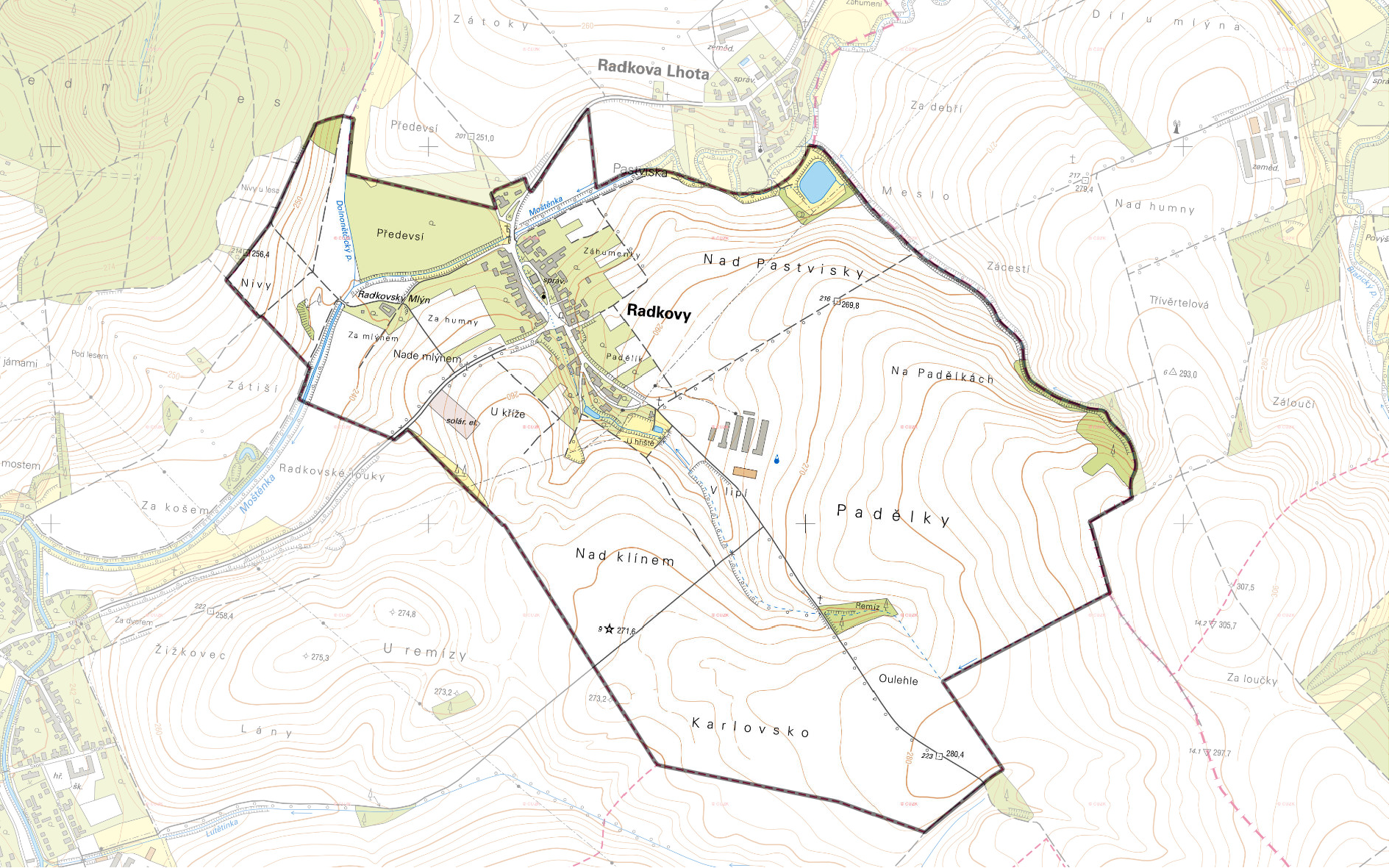 Přehledová mapa Radkovy