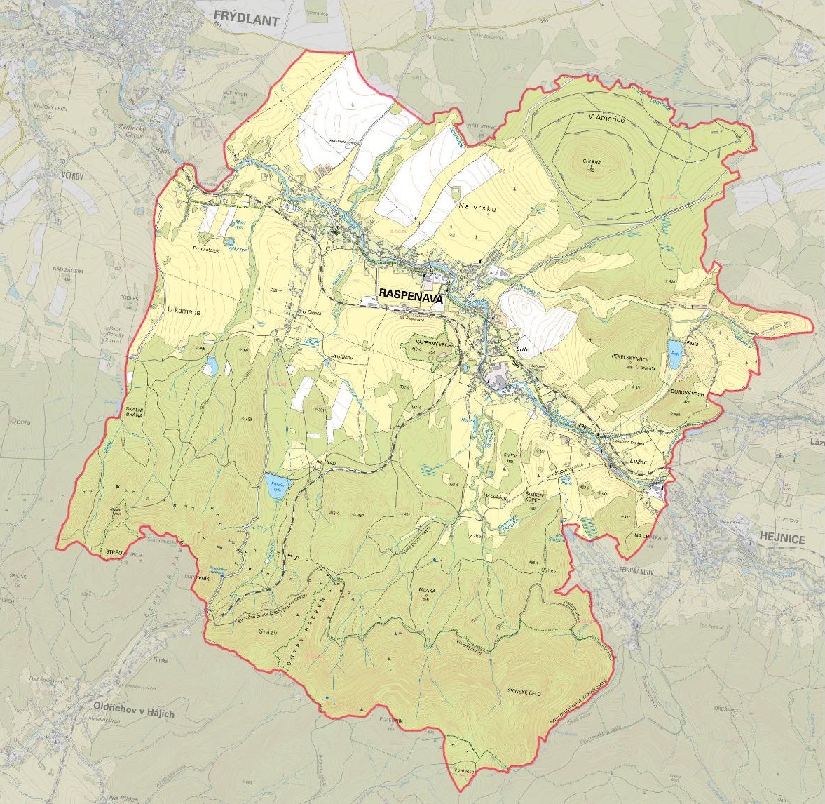 Katastrální území města Raspenava