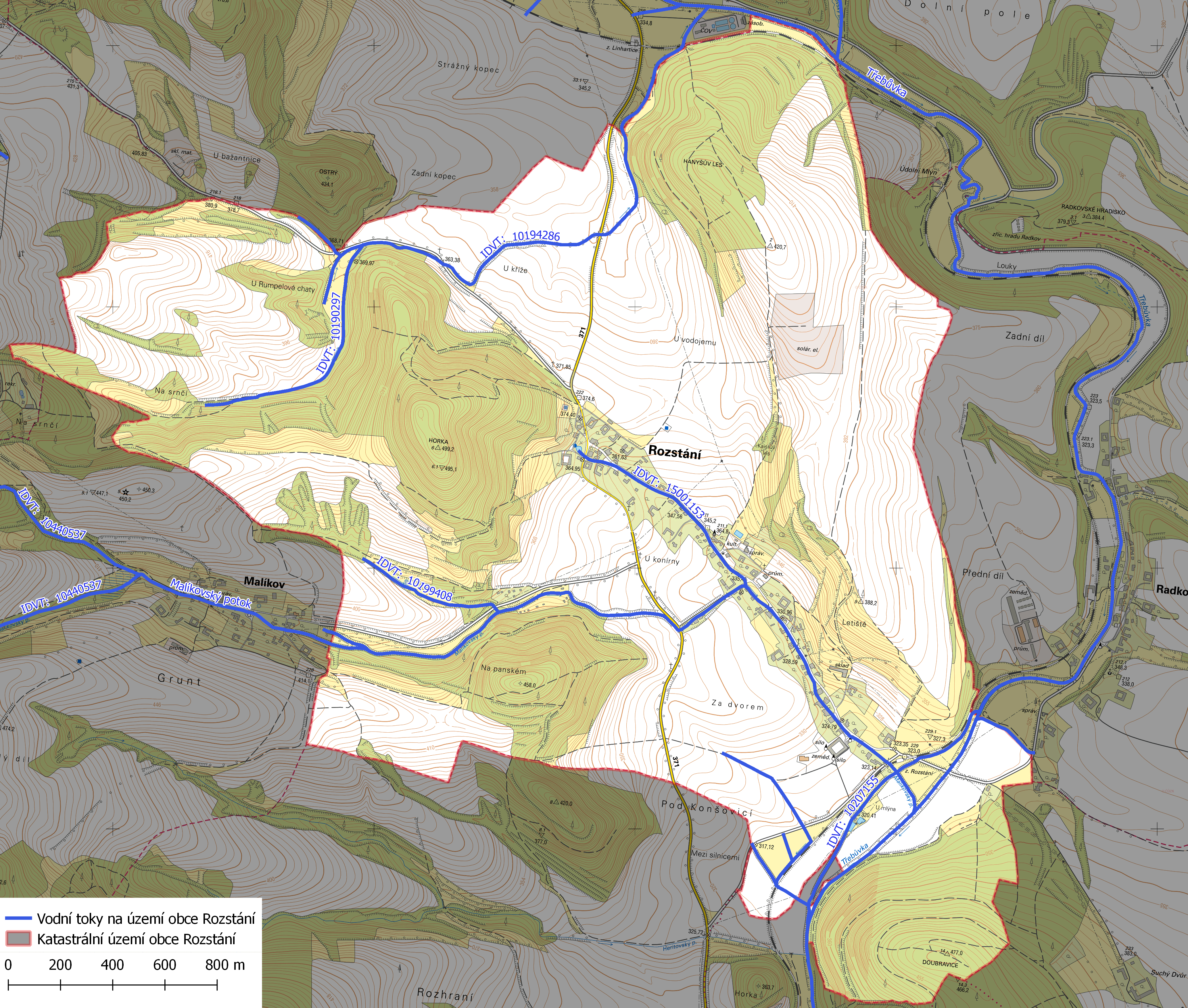 Vodní toky na území obce Rozstání