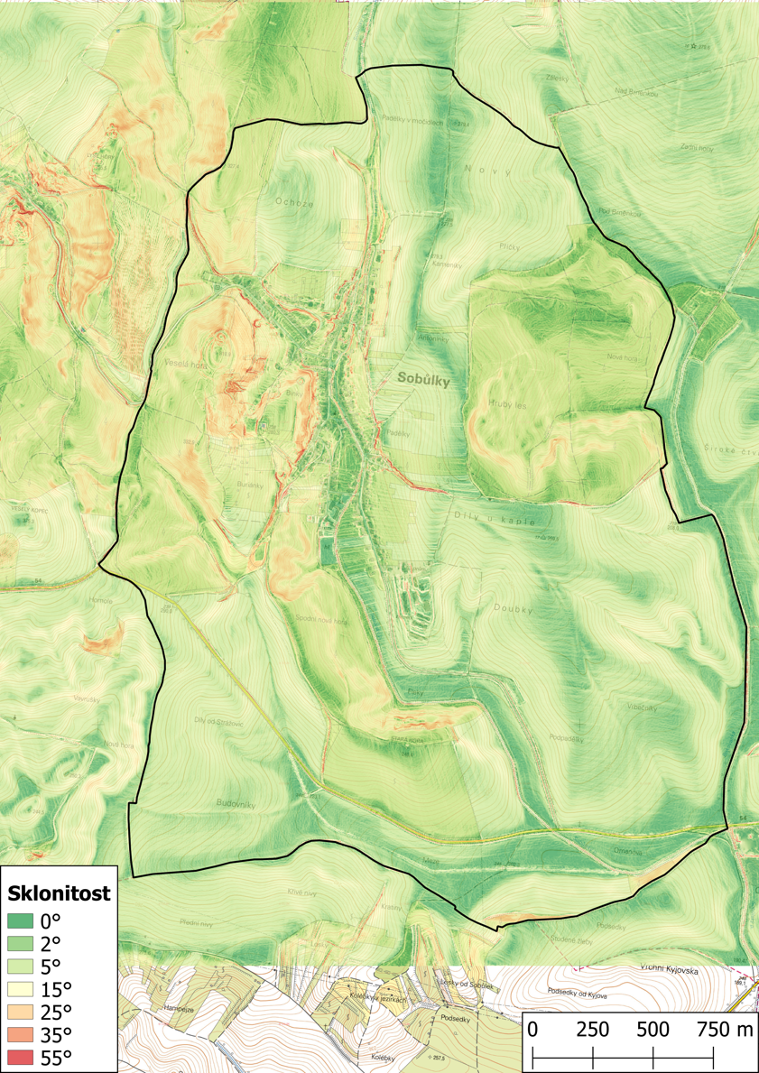 Sklonové poměry na území obce Sobůlky