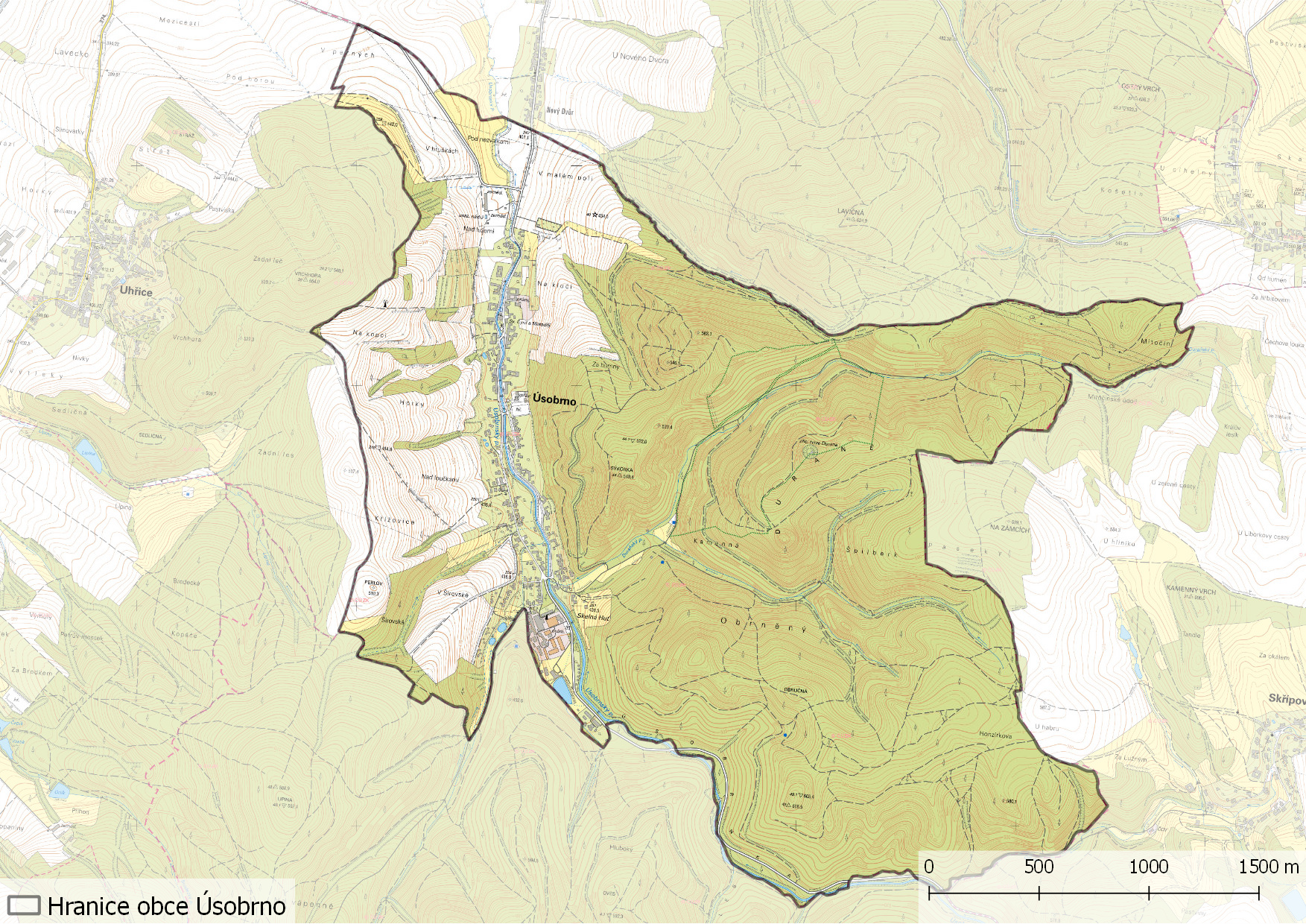 Katastrální území obce Úsobrno