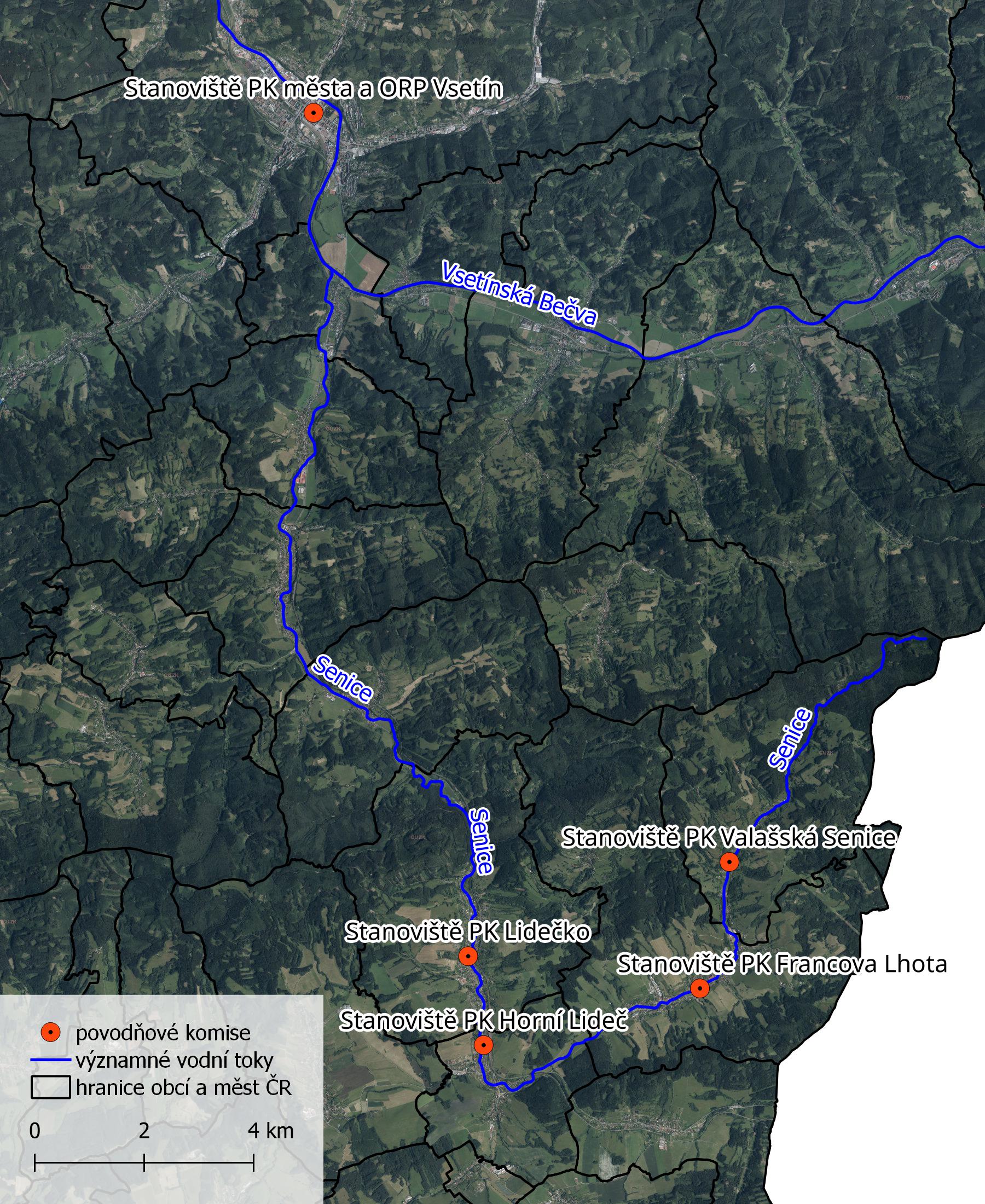 Mapa povodňových komisí