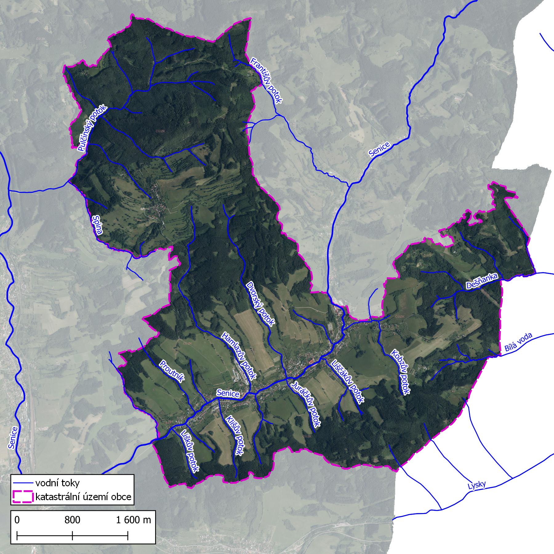 Mapa vodních toků