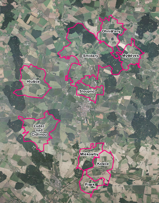 Obce zapojené do projektu "Protipovodňová opatření obcí regionu Cidlina"