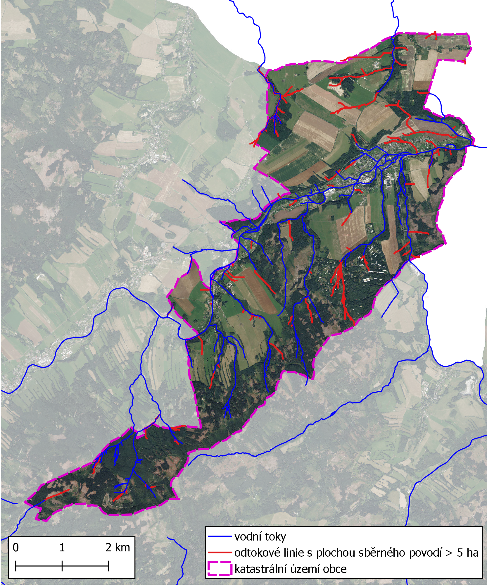 Mapa odtokových linií