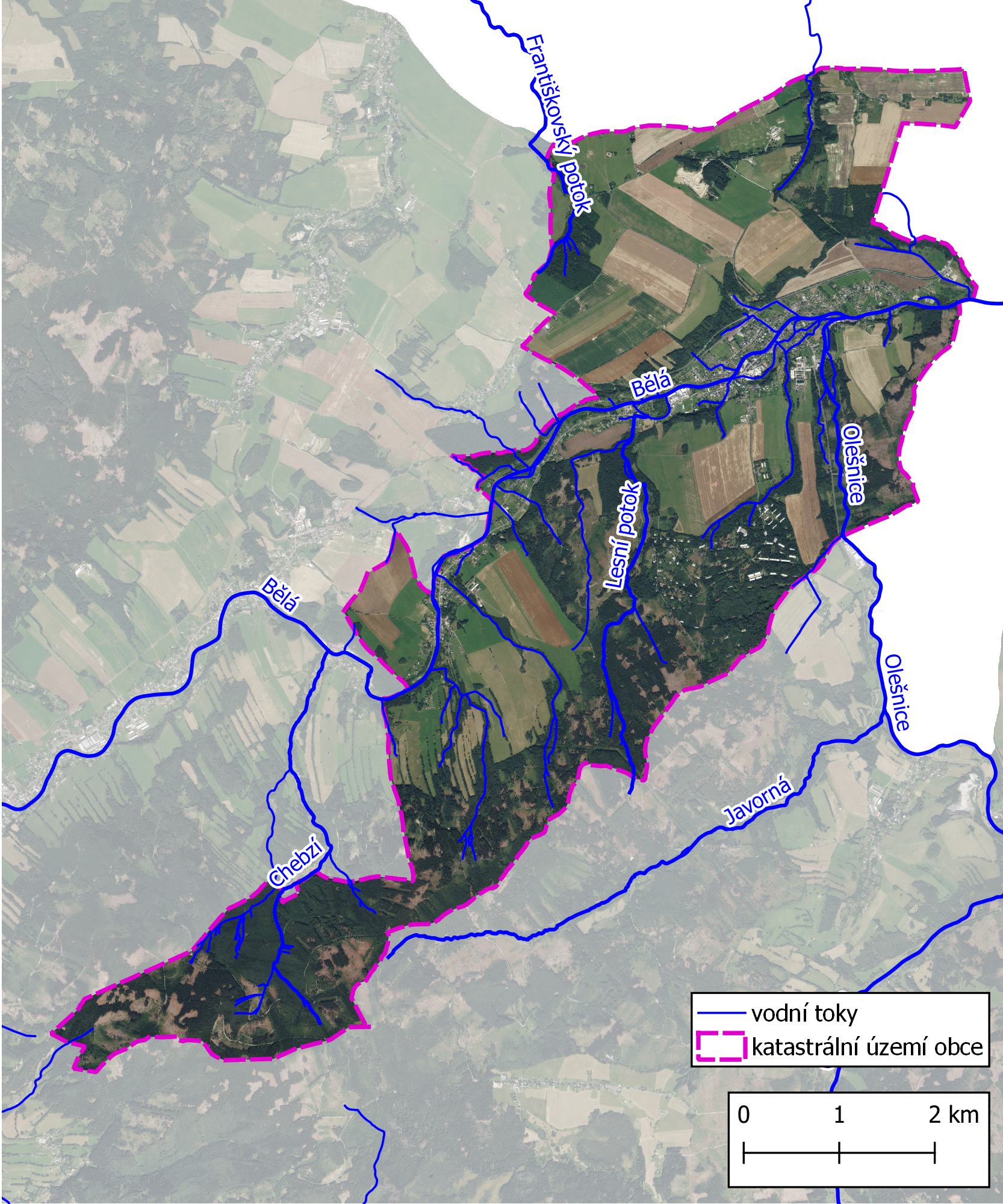 Mapa vodních toků
