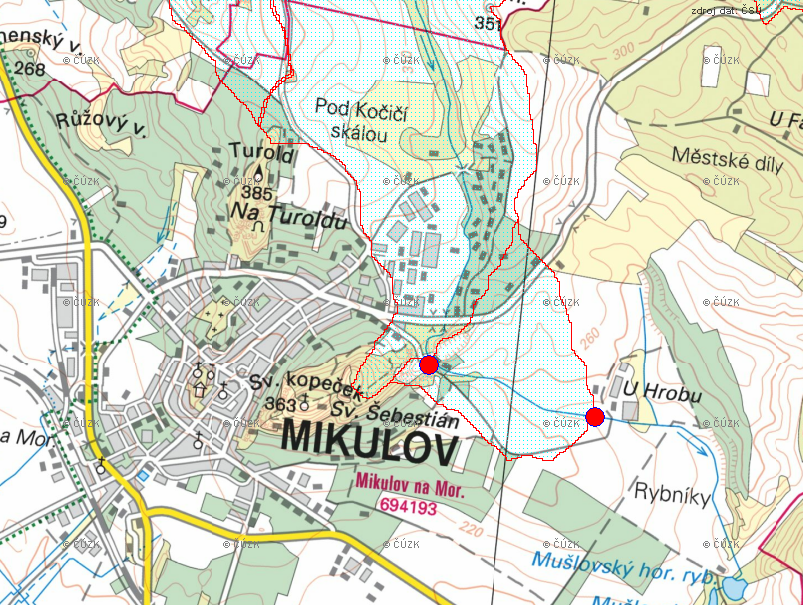 Kritické body na území SO ORP Mikulov