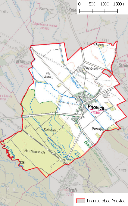 Katastrální území obce Pňovice