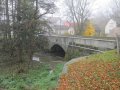 Mostek přes řeku Sázavku u Haberského rybníka na ulici Brodská - umístění vodočetné lati a manometrické sondy