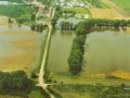 Povodeň v roce 1997 - Letecký snímek - zaplavené zemědělské plochy pod Moravskou Novou Vsí