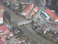 Povodeň na vodním toku Oslava v roce 2005 - letecké snímky Náměště nad Oslavou - 1
