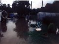 Zatopená zahrada při povodních v obci Libina