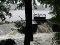 Povodně na Sázavce v roce 2011 - situace na Haberském rybníce