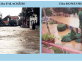 Povodeň ve Štítině v červenci 1997 - zatopené ulice Palackého a Havlíčkova (zdroj: Štítinský zpravodaj č. 2/2017)